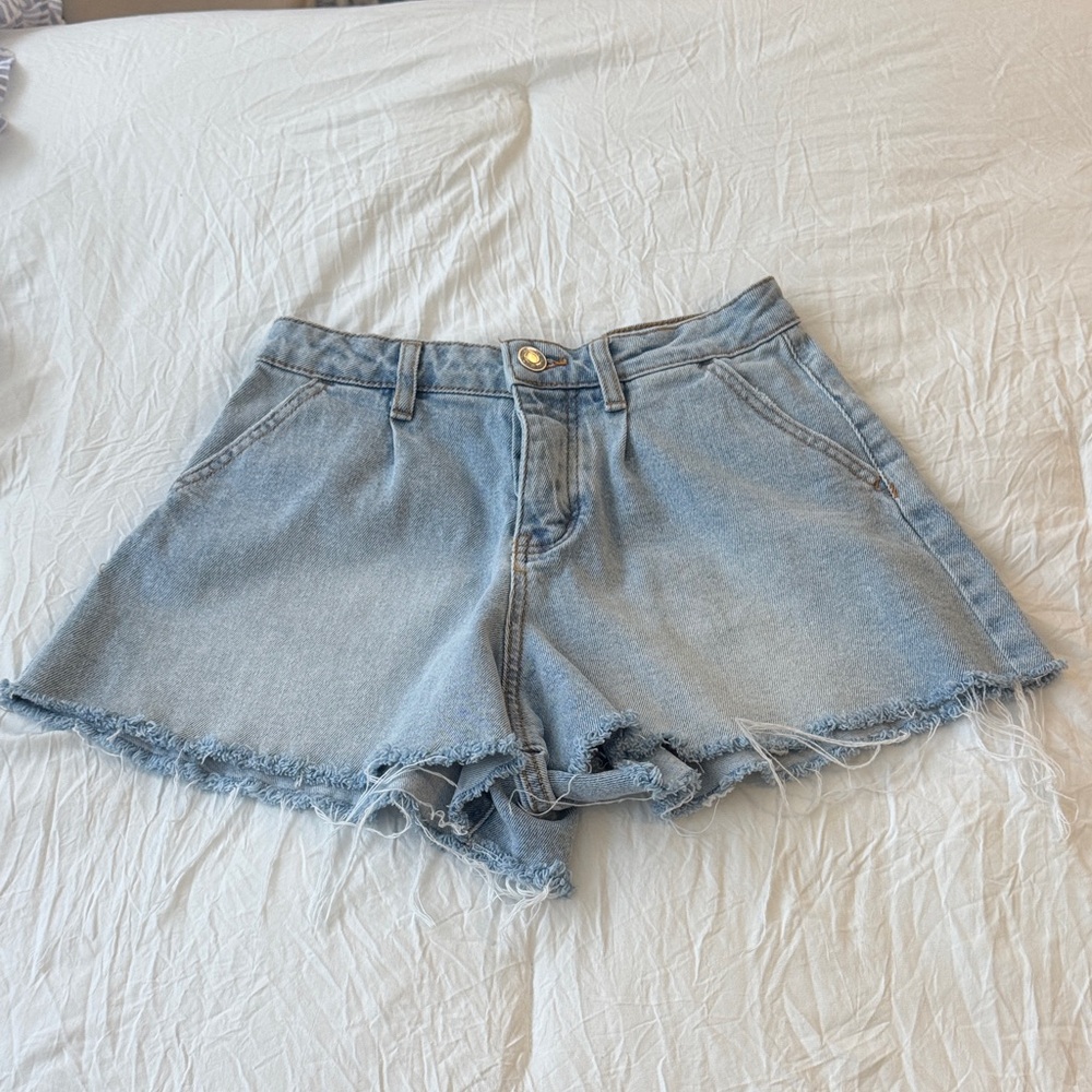 Wild Fable Light Blue Frayed Jean Shorts